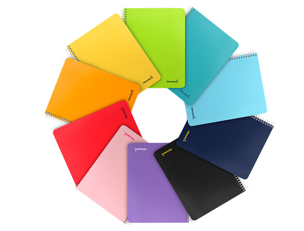 CUADERNO ESPIRAL LIDERPAPEL CUARTO SMART TAPA BLANDA 80H 60GR LISO SIN MARGEN COLORES SURTIDOS